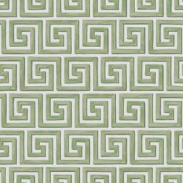 Графический рисунок обоев Queens Key от Cole & Son воссоздает классический греческий орнамент меандр, смягчённый мазками кисти в оливковом цвете. Купить обои для стен в интернет-магазине, большой ассортимент.