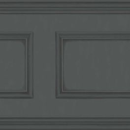 Фриз Library Frieze - великолепный образец горизонтальных обоев с имитацией деревянных панелей угольно-серого цвета, которые можно расположить в нижней части стены. Обои для гостиной, кабинета, коридора в салонах ОДизайн.