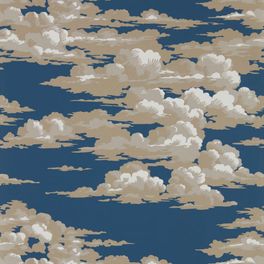 Выбрать флизелиновые арт. 216602 дизайн Silvi Clouds с облаками на темном синем фоне для ремонта дачи из коллекции Elysian от Sanderson в шоу-руме в Москве