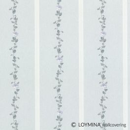 Флизелиновые обои "Garland" производства Loymina, арт.GT10 006, с рисунком в полоску в голубом цвете, купить в шоу-руме в Москве, бесплатная доставка