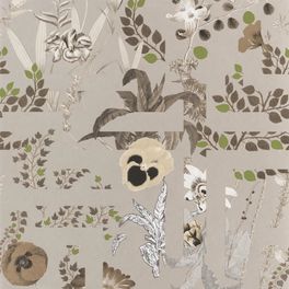 Переплетенные между собой ботанические узоры и графические линии на бронзовом фоне создают воплощение шикарного стиля Christian Lacroix отраженного на флизелиновых обоях Primavera Labyrinthum для комнаты