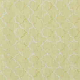 Флизелиновые обои  для прихожей арт. PDG650/04  из коллекции Shanghai Garden от Designers Guild, Великобритания с изображением геометрического рисунка в классическом стиле в желтых оттенках с эффектом старения с оплатой онлайн