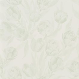Купить английские флизелиновые обои  Designers guild с растительным рисунком на белом фоне.