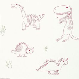 Купить детские обои Jolly Jurassic арт. 112654/70525 от Harlequin с нарисованными от руки динозаврами с доставкой.