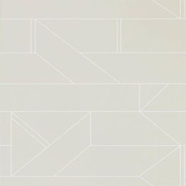 Заказать обои в гостиную арт. 112014 дизайн Barbican из коллекции Zanzibar от Scion, Великобритания с современным геометрическим принтом белого цвета на серо-коричневом фоне в шоу-руме в Москве с бесплатной доставкой