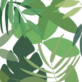 Фотообои арт. P031701-4 Perswall Швеция с изображением листьев в зеленых оттенках